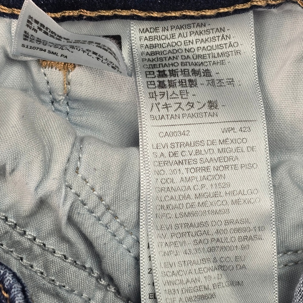 Levis 711 Skinny Jeans Womens 32 Dark Wash Distressed Ripped Denim Mid Rise - Picture 11 of 15